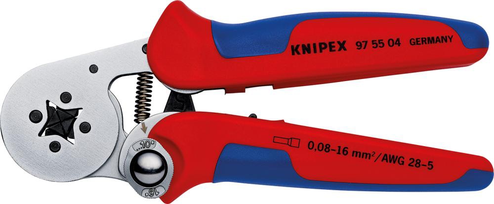 KNIPEX 97 55 14 Selbsteinstellende Crimpzange f. Aderendhülsen verc. 180 mm