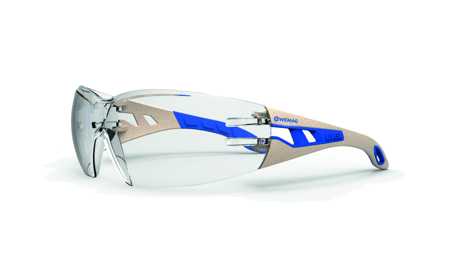 UVEX Schutzbrille pheos WEMAG Edition Scheibe: supravision HC-AF, beige/blau