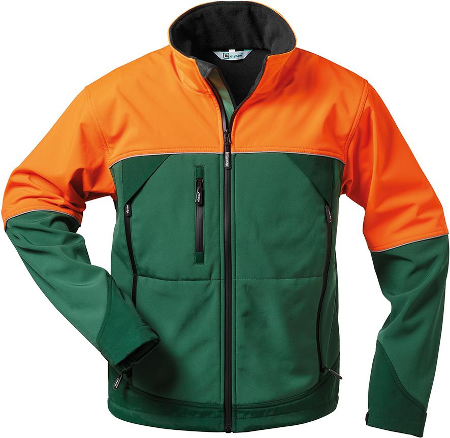 Forstjacke Sanddorn, Soft shell,Gr.2XL,grün/orange