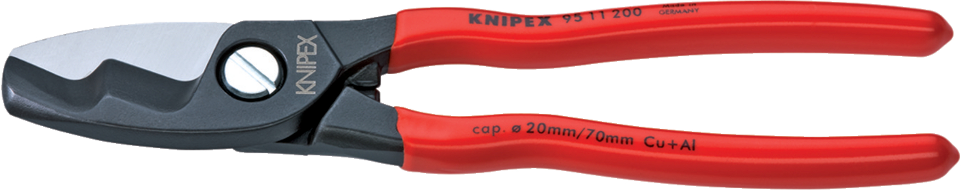 KNIPEX 95 11 200 Kabelschere mit Doppelschneide brüniert 200 mm