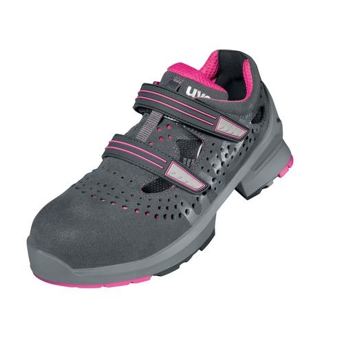 UVEX 1 ladies Sicherheits-Sandale gel. Gr. 35 W10 S1 ESD SR grau/pink 8560.7