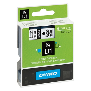 DYMO Schriftbandkassette D1 S0720780 6mmx7m schwarz auf weiß