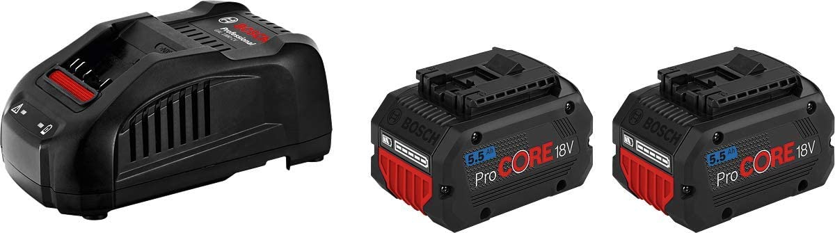 BOSCH Akku-Starter-Set 18V 2x ProCore 5,5 Ah, Ladegerät