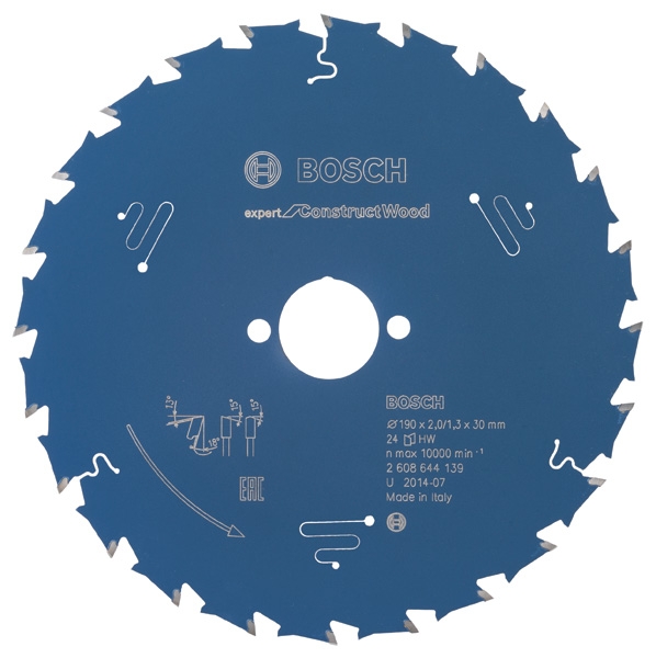 Kreissägeblatt HW Constr 190x30x2,0 24T      Bosch