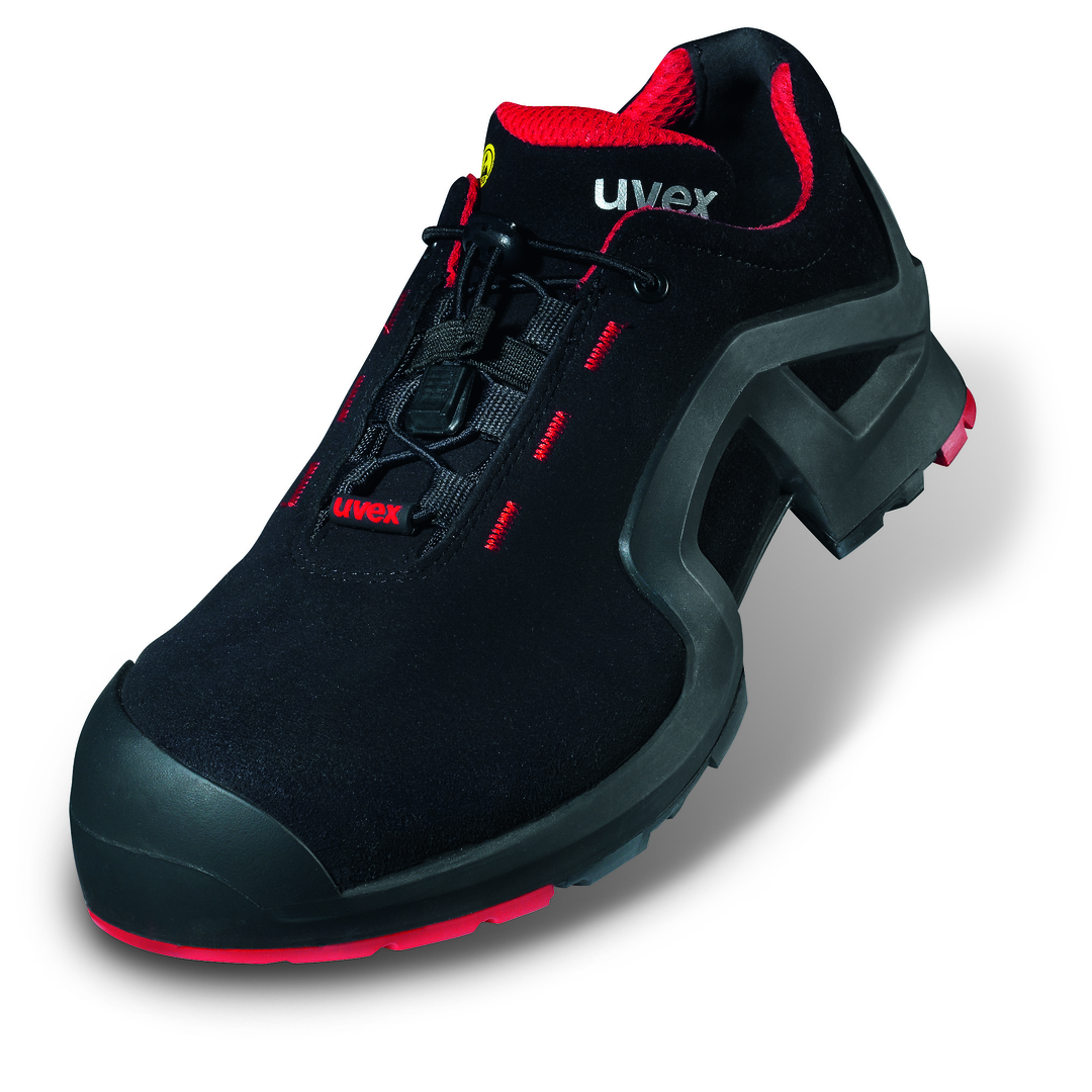 UVEX 1 x-tended Sicherheits-Halbschuh Gr. 46 W11 S3L ESD SR schwarz/rot 8516.2