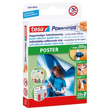 tesa Klebestücke Powerstrips Poster 58003-0079 81x15mm ws 20 St./Pack.