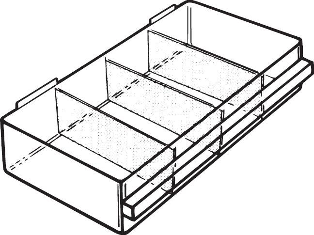 Ersatz-Schublade Typ E H64xB279xT153 mm
