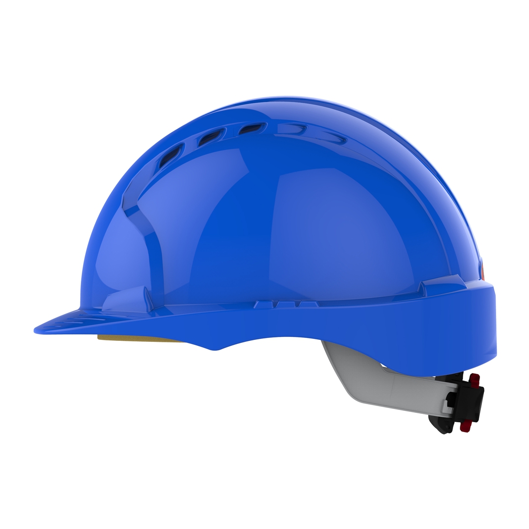 JSP Schutzhelm EVOLite AJB170 belüftet, mit Schirm, blau