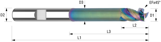 WEMAG VHM-Fräser TAC ALU/NE IK 6,0/EF0,1 D2=6HA L2=10 L1=80 L3=42 D3=5,8 Z=3