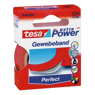 tesa Gewebeband Extra Power Perfect 56341-00031 19mmx2,75m rot