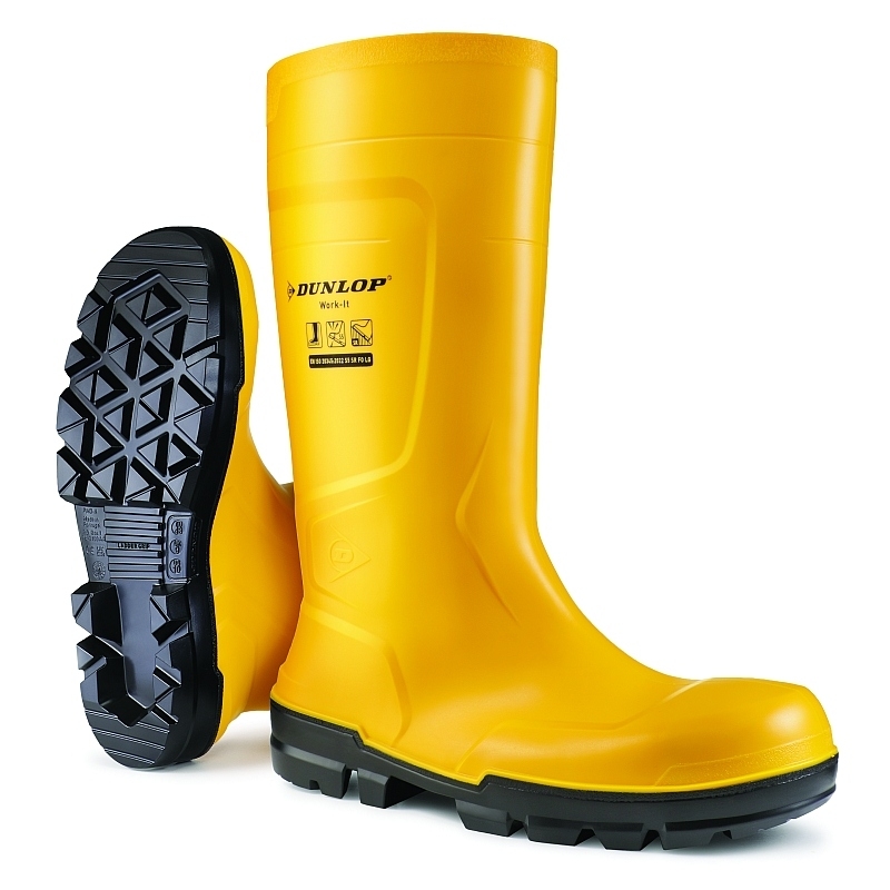 DUNLOP WORK-IT FULL SAFETY PVC-Stiefel S5 gelb Gr. 35-48