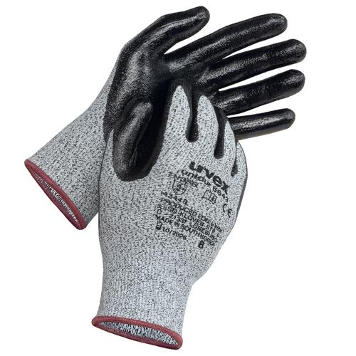 UVEX Schnittschutz-Handschuh unidur 6643 Nitril, grau/schwarz, Gr. 9, 6031.4