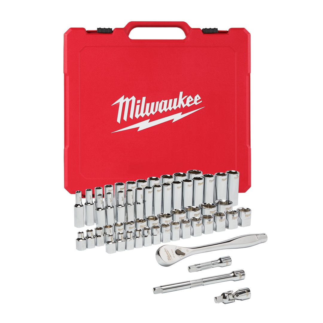 MILWAUKEE Steckschlüsseleinsatz-Set 3/8" imperial & metrisch, 56-teilig