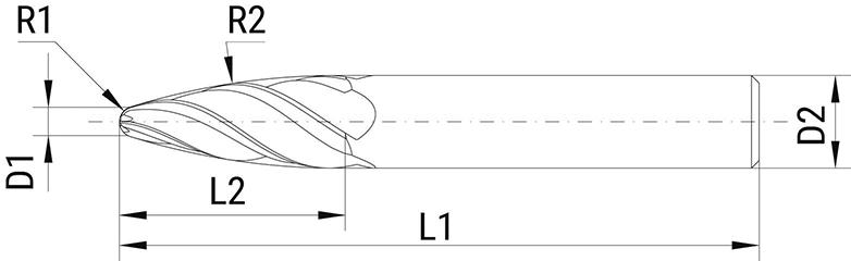 FORMAT GT VHM-Kreisbogenfräser 6,0mm Z4 tangential, HA SUPRA