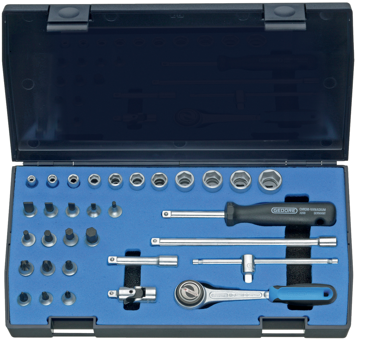 GEDORE Steckschlüssel-Satz 1/4" 36-tlg 6-kant IN-TX-ITX, 20 ITU-3, 6196710