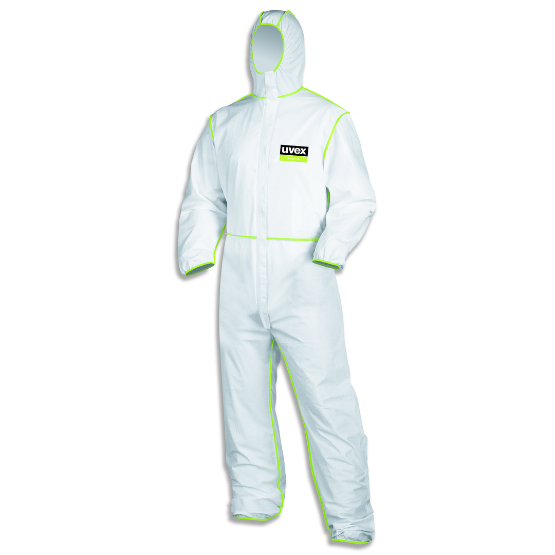 UVEX sil-Wear Einwegoverall 9877 Typ 5/6 weiß/lime, Gr. XL