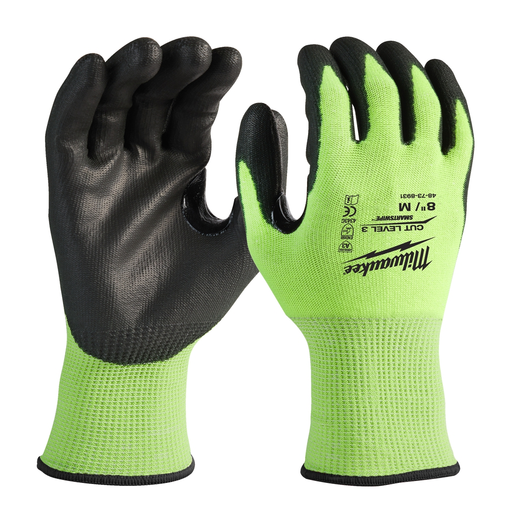 MILWAUKEE Hi-Vis Schnittschutzhandschuh Klasse 3/C Größe 7 (S)