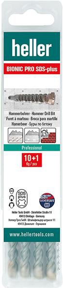 HELLER Hammerbohrer SDS-plus Bionic Pro 12x160/100mm 10+1 Multipack