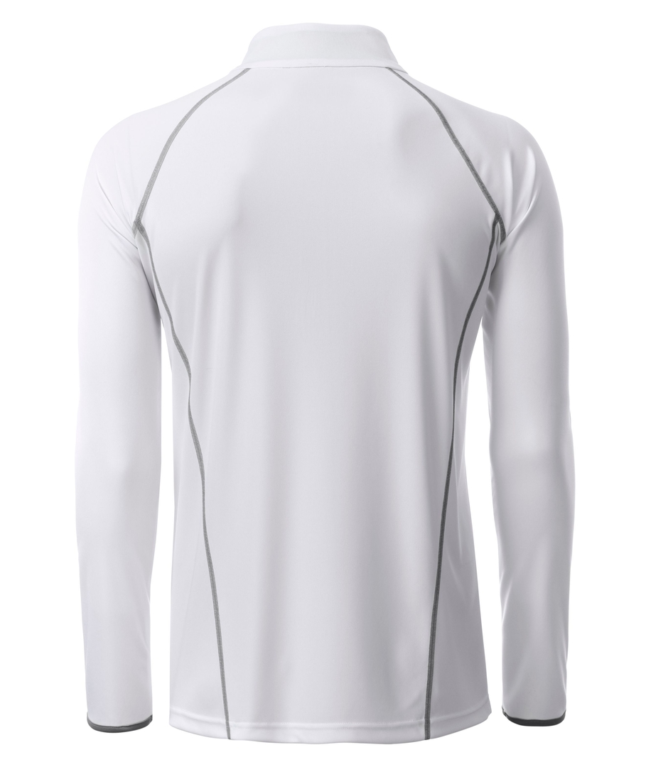 JN Men's Sports Shirt Longsleeve JN498 white/silver, Größe XXL