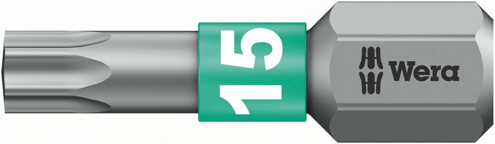 WERA Bit für Innen-TORX - Schrauben 1/4", T15 x 25 mm, zähhart, BiTorsion