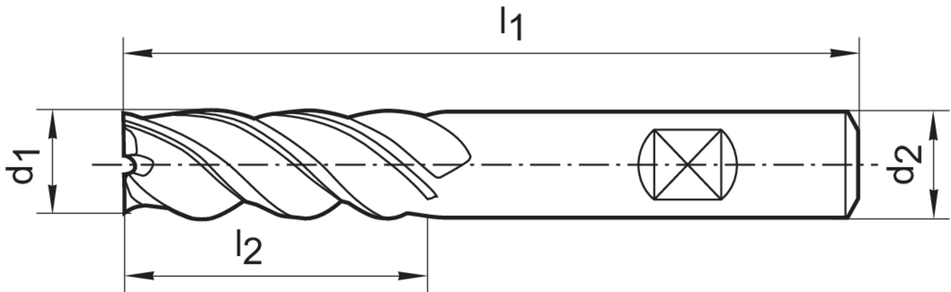 Ratiofräser 6527L VHM Alu 4mm Z 4 HB Gühring