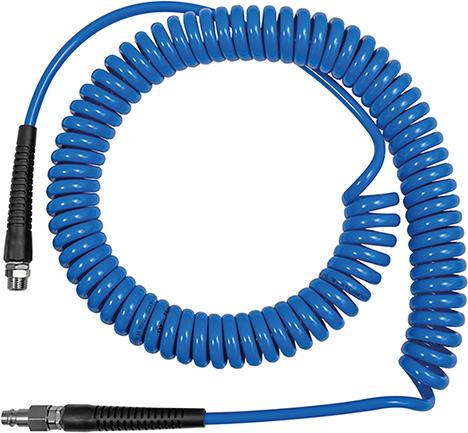 RIEGLER Spiralschlauch PA blau, AG 3/8" Verschraubung+Knickschutz, 12x8mm, 10m