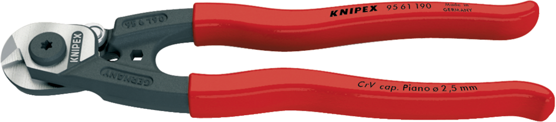 KNIPEX 95 62 160 Drahtseilschere auch f. hochf. Drahtseile Mehrk. brün. 160 mm