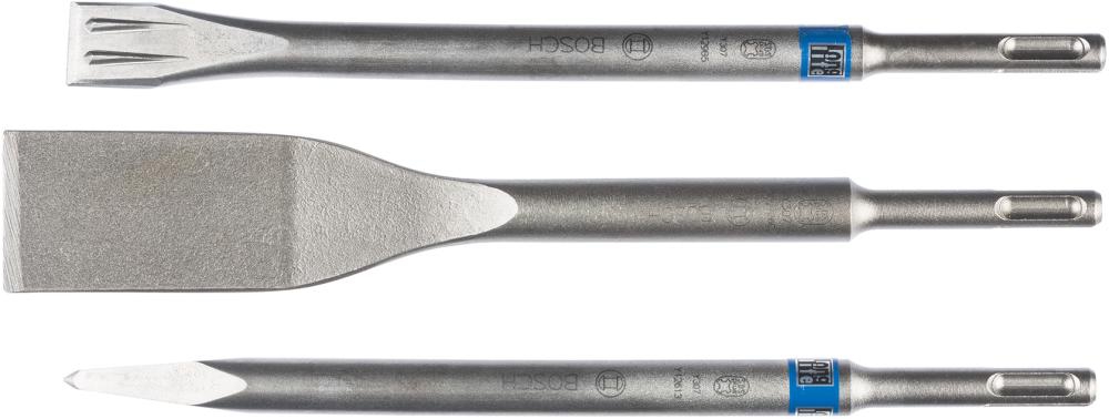 BOSCH SDS-PLUS Meissel-Set 3 teilig Spitz-, Flach- und Fliesenmeißel