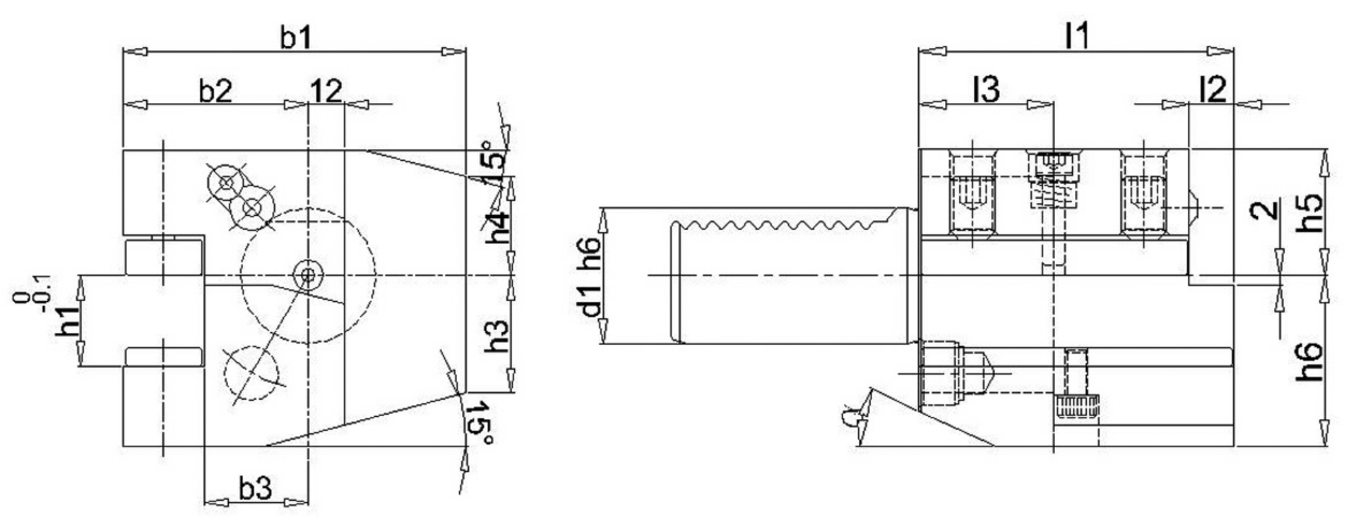 VDI Axial Werkzeugh. Li. C2 30x20mm