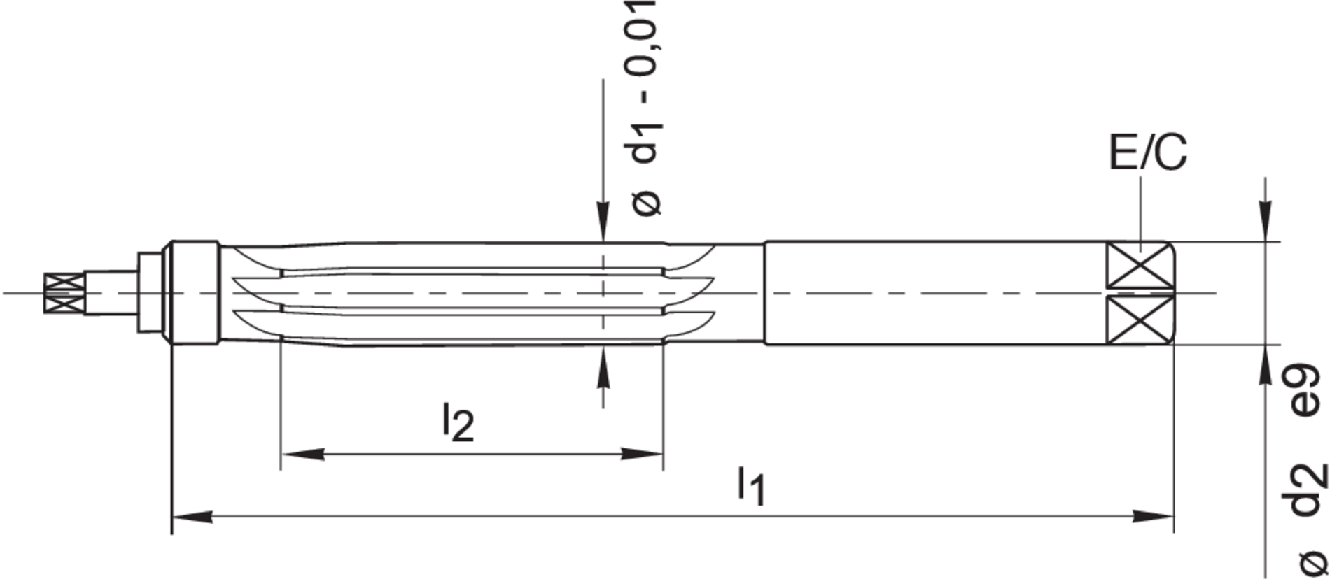 Handreibahle D859 HSS 30,0mm               Beck