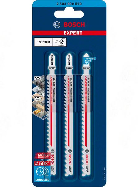 BOSCH Stichsägeblatt T 367 XHM EXPERT Multi Material VE 3