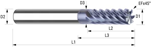 WEMAG VHM-Fräser VRC Uni 10,0/EF0,2 D2=10HA L2=30 L1=80 L3=35 d3=9,8 Z=7