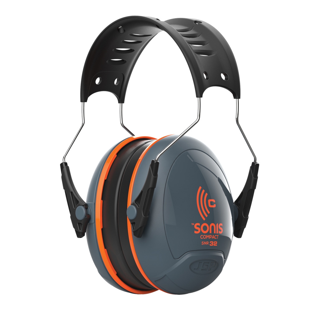 JSP Kapselgehörschützer Sonis Compact Ear Defenders, SNR 32, schwarz/orange