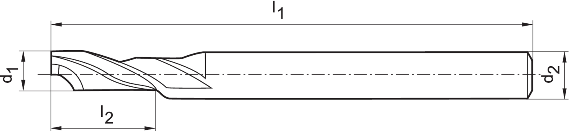 FORMAT Einzahnfräser WN TiN2 HSSE 10 mm für Alu