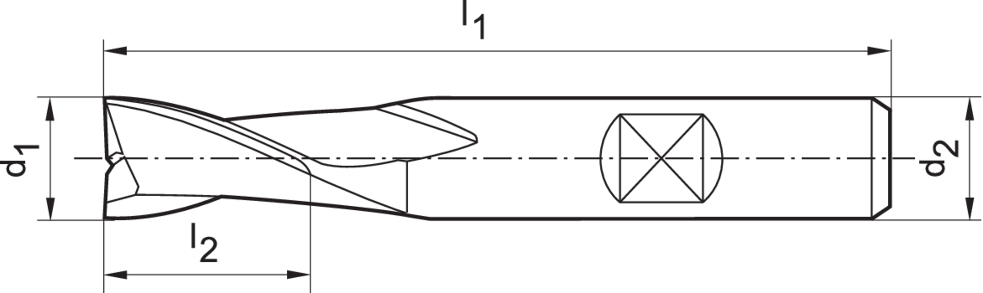 Langlochfräser D327D M42 Fire 2,00mm Gühring