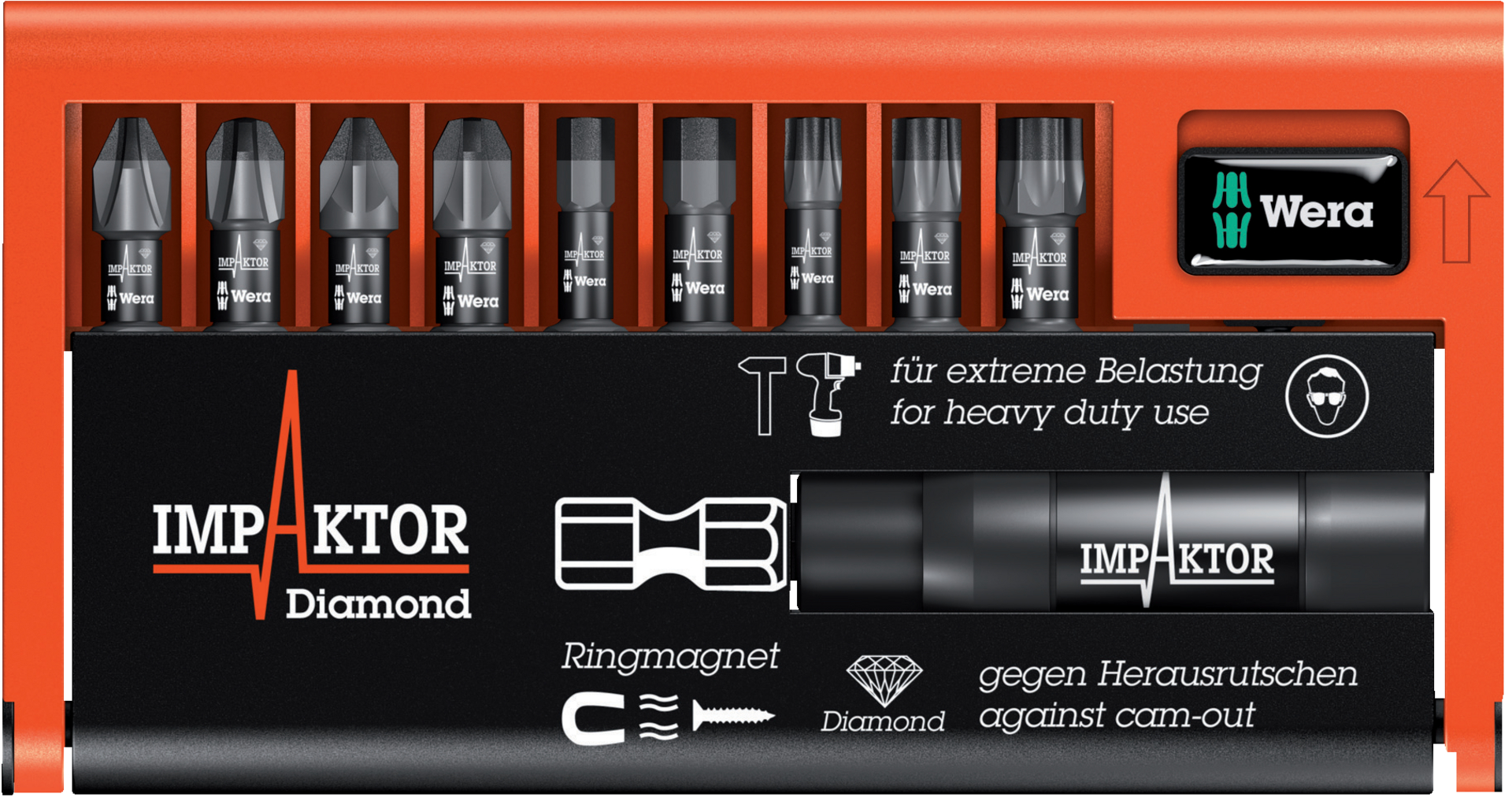 Bit-Sortiment Impaktor 9tlg. gemischt      Wera