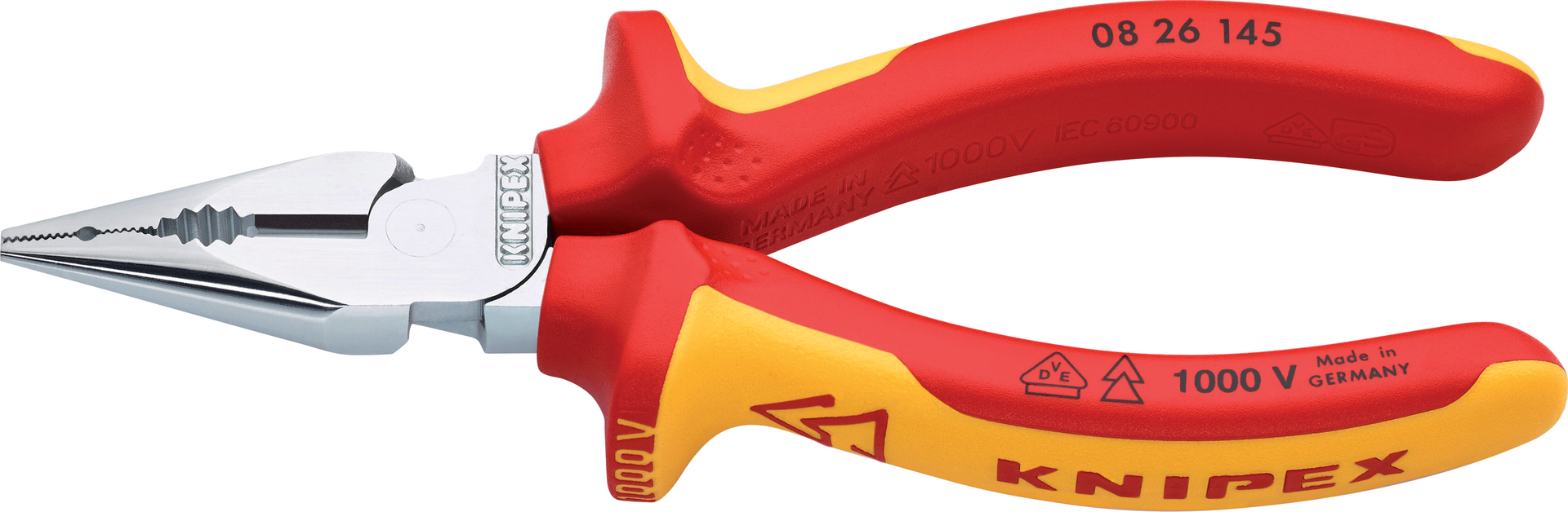 KNIPEX 08 26 145 Spitz-Kombizange isoliert Mehrko. VDE verch. 145 mm