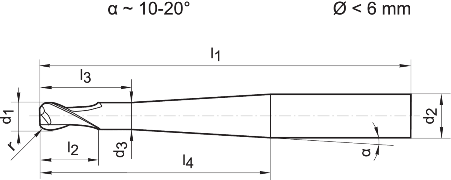 Torusfräser WN VHM TiALN 2,0/0,5mm Z 2 E.LGühring