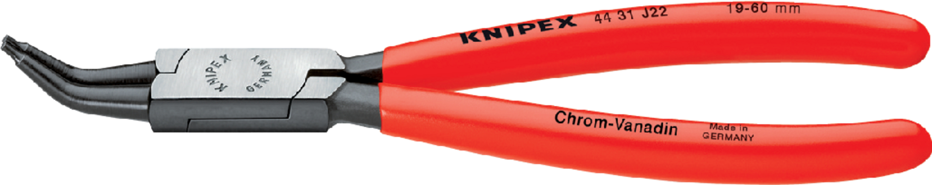 KNIPEX 44 31 J32 Sicherungsringzange f. Innenr. in Bohr. 45° atra. 225 mm