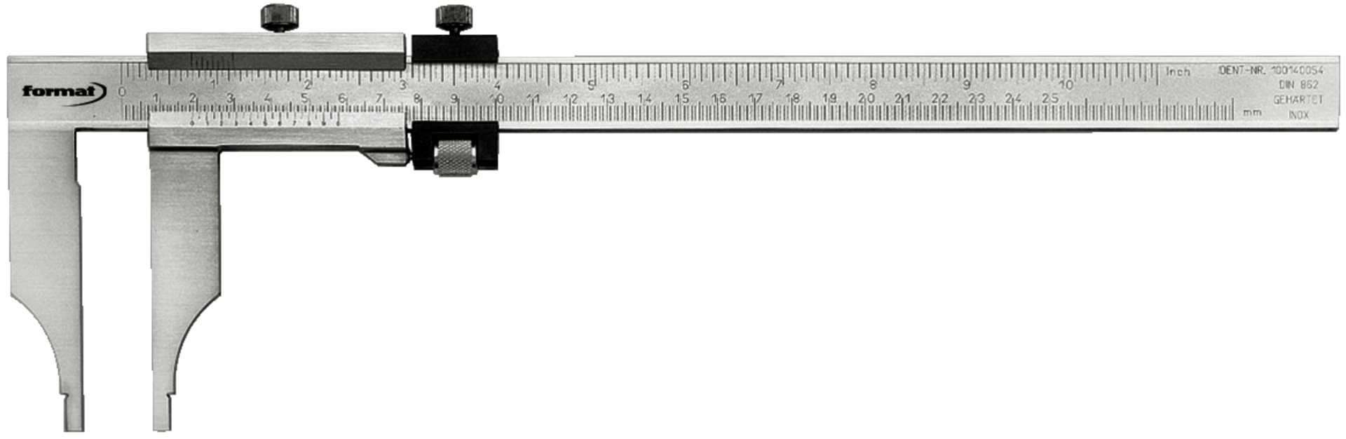 FORMAT Werkstattmessschieber o. Spitzen mit Feineinst.1/201500x200 mm