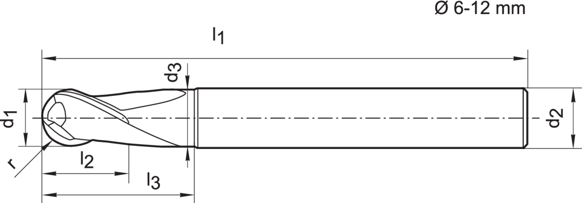 FORMAT Kugelfräser WN VHM TiALN 10,0mm HA Z 2 L