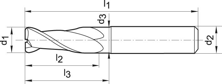 FORMAT GT Bohrnutenfräser VHM 3,0mm Z2 HA TA-C