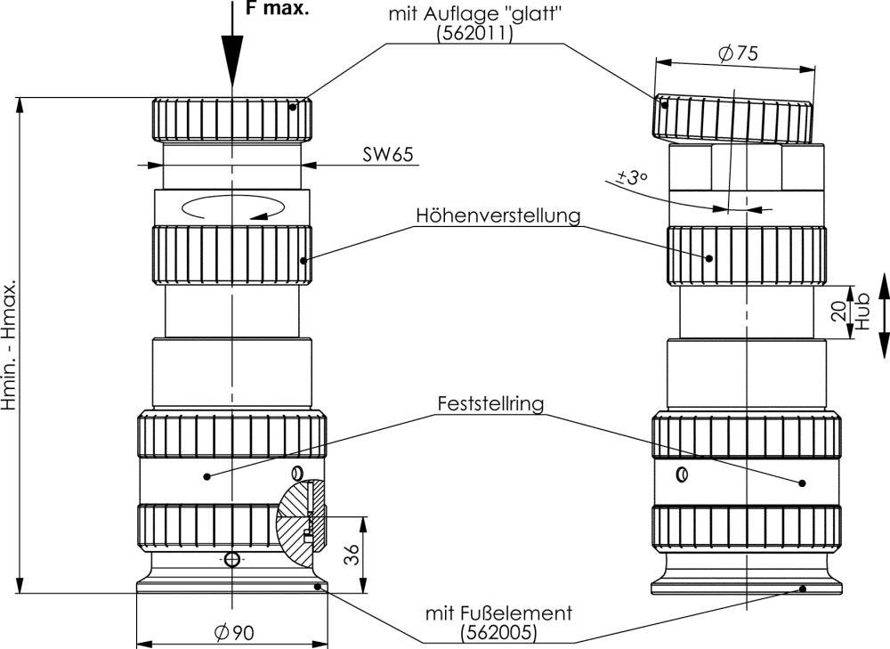 AMF Abstützelement 6425A-230mm