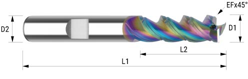 WEMAG VHM-Fräser TAC Alu 6,0/EF0,2 D2=6HA L2=21 L1=62 Z=3