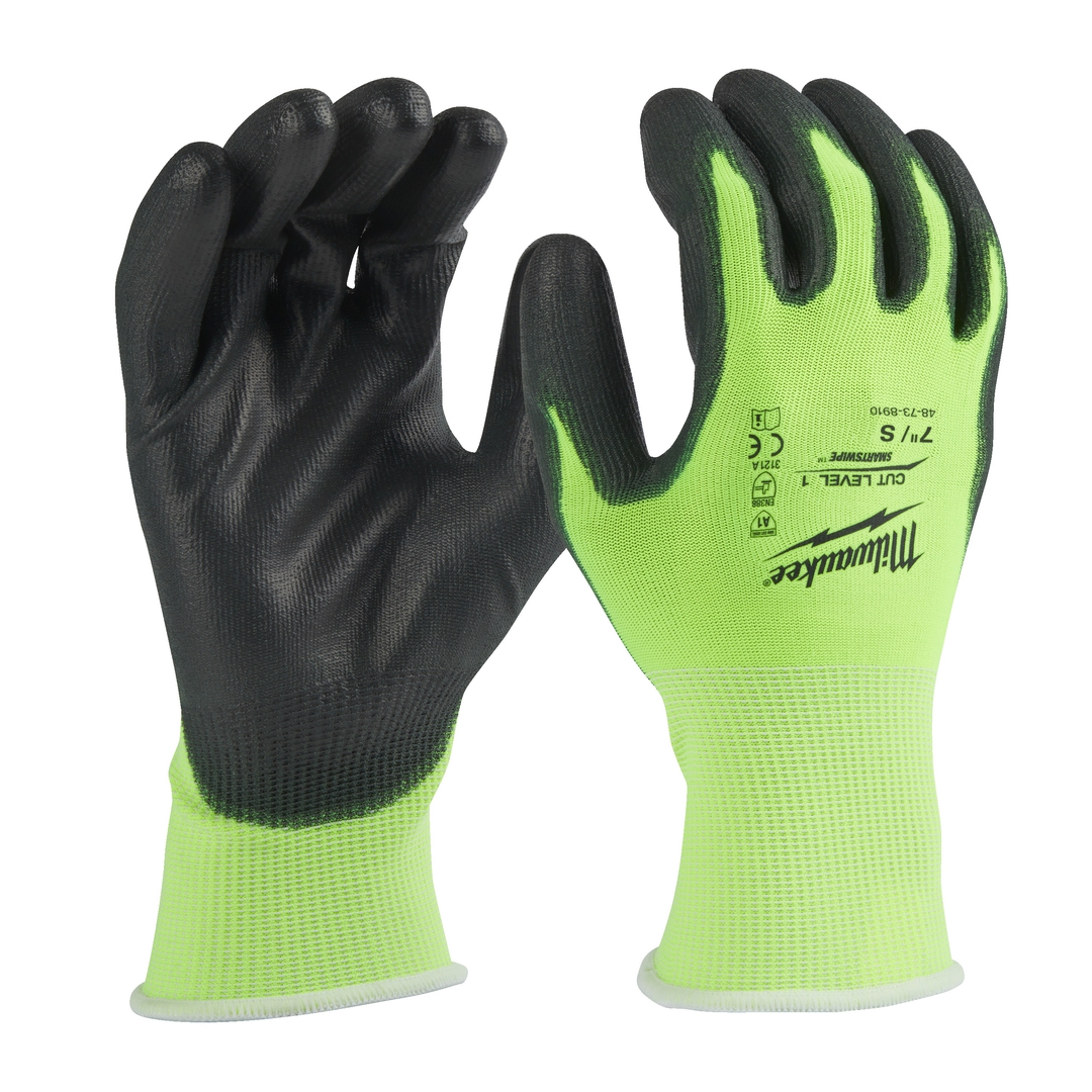 MILWAUKEE Hi-Vis Schnittschutzhandschuh Klasse 1/A Größe 7 (S)