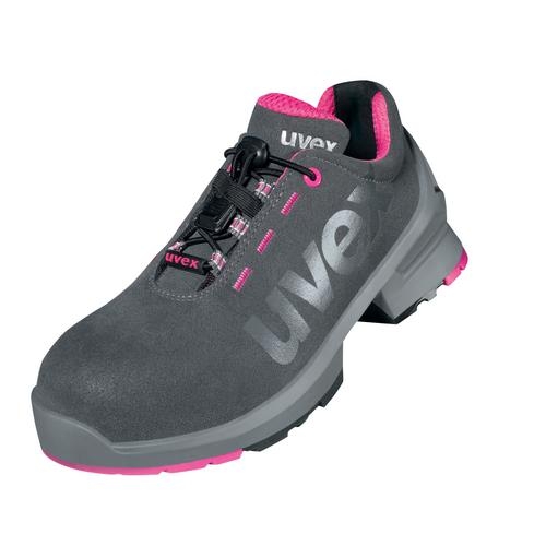 UVEX 1 ladies Sicherheits-Halbschuh Gr. 43 W11 S2 ESD SR grau/pink 8562.8