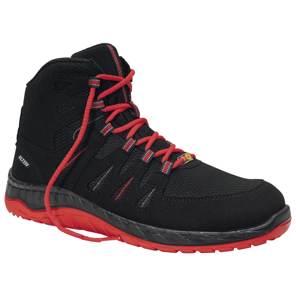 ELTEN Sicherheitsschnürstiefel 769561 MADDOX black-red Mid ESD S3, Gr. 42