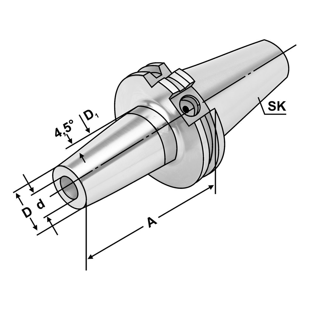 KEMMLER Schrumpffutter ohne Kühlkanal SK 40 DIN 69871 AD/B