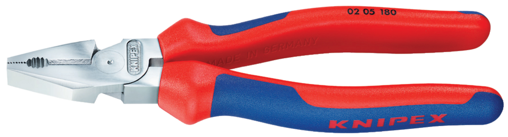 KNIPEX 02 05 225 Kraft-Kombizange mit Mehrko.-Hülle verchromt 225 mm