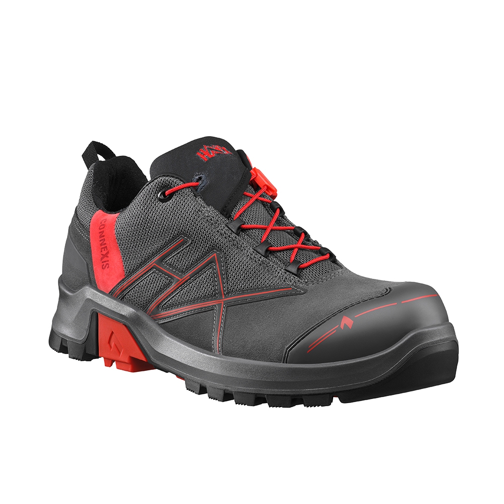 HAIX CONNEXIS Safety+ GTX low grey-red, ESD, Goretex, Gr. 47 (UK 12,0)